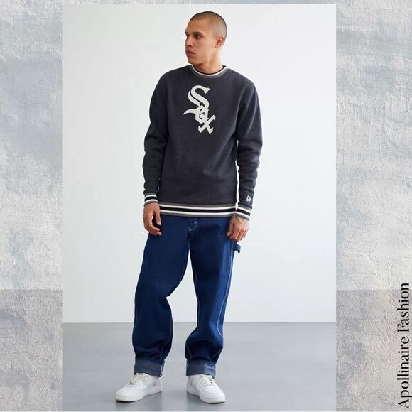 CHICAGO WHITE SOX RETRO CREW NECK SWEATSHIRT IN GREY LARGE NEW ERA NWT - Picture 3 of 7